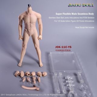 Jiaou Doll 1/6 Male Figure Steel Skeleton Muscular Seamless Body Jok - 11c - Ys Toys