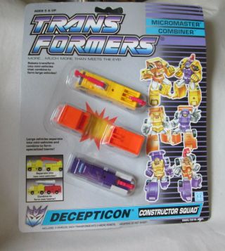 1989 Hasbro Transformers Micromaster Combiner Decepticon Constructor Squad 5903