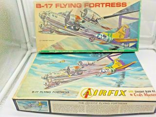 Two B - 17 Flying Fortress 1/72 Scale Model Kits Mpc& Airfix 1 Is Partailly Built