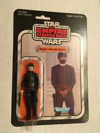 1980 Kenner Star Wars Esb White Bespin Security Guard On The Card 41 Back