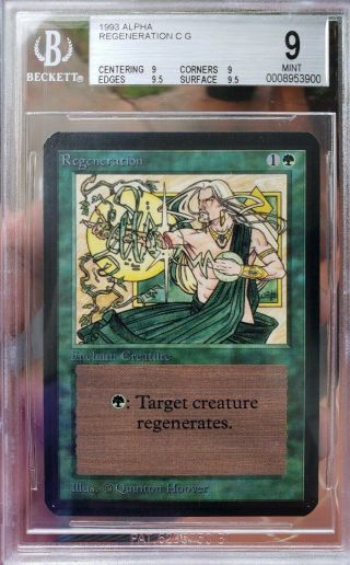 Vintage Magic | Bgs 9 Mtg Alpha Regeneration,  Quad,  9.  5,