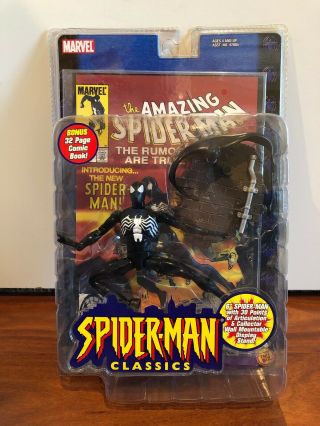 Marvel Legends Spider Man Classics Black Suit 6 " Figure Toy Biz Nip 2000 Mip