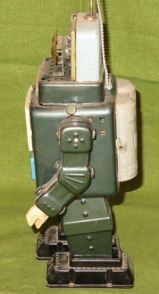 Alps Japan 1950s TELEVISION SPACE MAN ROBOT Tin Toy TV Has Antenna EX with NR 3