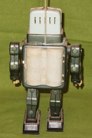 Alps Japan 1950s TELEVISION SPACE MAN ROBOT Tin Toy TV Has Antenna EX with NR 4