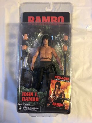 Neca 7 " John Rambo First Blood Part Ii Figure Sylvester Stallone