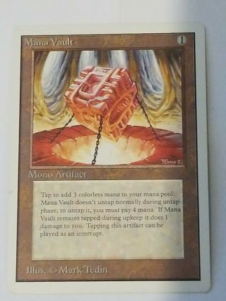 1x Unlimited Mana Vault Mtg Unlimited Nm Very.