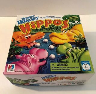 Hungry Hungry Hippos By Milton Bradley - 2005 Ed - 100 Complete,  Extra Marbles