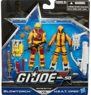 G.  I.  Joe 50th Anniversary Blowtorch And H.  E.  A.  T.  Viper Set Troopers Poc Rare