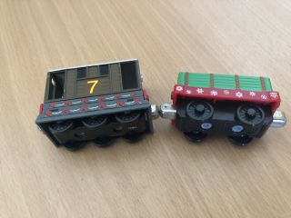 Take Along N Play Diecast Thomas the Train Holiday Toby & Candy Cane Car 3