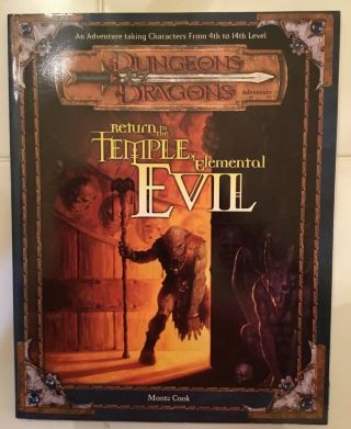 Tsr Ad&d Second Edition Return To The Temple Of Elemental Evil Module