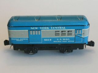 Rare Blue 1950s Marx 5019 York Central Us Mail Car