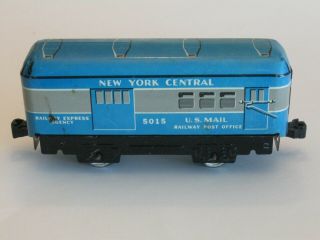 Rare Blue 1950s Marx 5015 York Central Us Mail Car