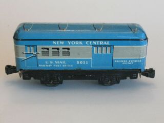 Rare Blue 1950s Marx 5011 York Central Us Mail Car