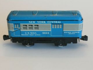 Rare Blue 1950s Marx 5024 York Central Us Mail Car