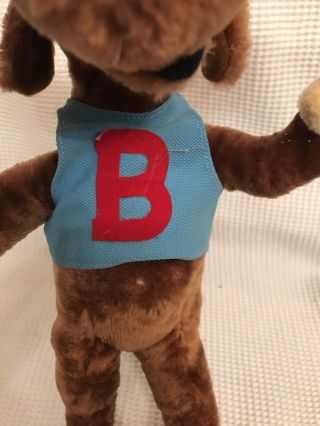Vintage Bullwinkle Plush Mighty Star Blue Vest Red B Posable Stuffed 1985 3