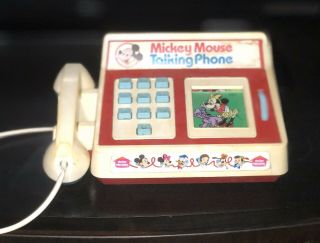 Vintage 1974 Hasbro Romper Room Mickey Mouse Talking Phone Walt Disney