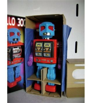 Rare Apollo 3000 Atom Morikami Tri - Colored Red Eyed Robot Metal House Japan Mib