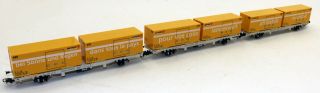 Marklin Swiss (3) Flat Cars W/container Load Obb Missing (1) Truck - No Box Ho