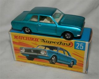 1970s.  Lesney Matchbox.  Superfast 25 Ford Cortina.  All