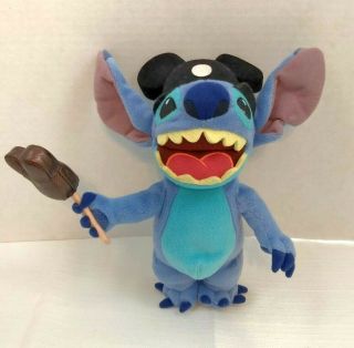 Disney World Stitch Plush Blue Alien With Mickey Mouse Ears And Ice Cream