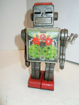 Vintage & Rare Japan Tin Wind Up Gear Robot.  Great Cond.  A, .