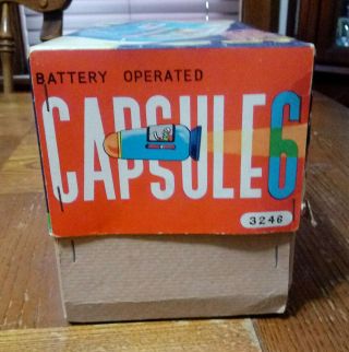 1962 MODERN TOYS SPACE CAPSULE 6 TIN LITHO BATTERY OPERATED TOY SPACE SHIP 11
