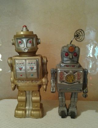 Vintage Rare Mexican Set Rocketman & Romay Robot Alps/horikawa =japan Molds