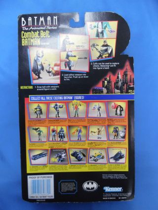 BTAS Combat Belt Batman The Animated Series 1993 Kenner Complete On Opened Card 2