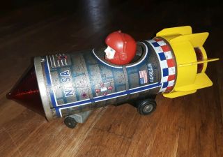 Nasa Apollo Rocket Tin Toy Litho Vintage 1950 