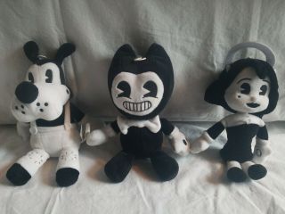 Set Of 3 Toys Bendy And The Ink Machine Plush 8 .  Licensed Toy.  Soft