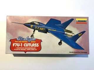 Vintage Model Airplane Kit.  Lindberg Blue Angels Series F7u - 1 Cutlass.