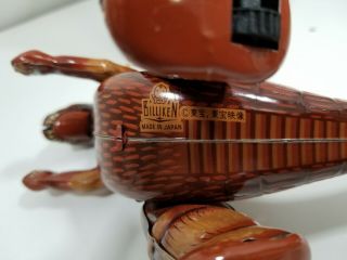 GODZILLA Mechanical Walking BILLIKEN Japan Wind - up Brown tin toy 7 - inch 6