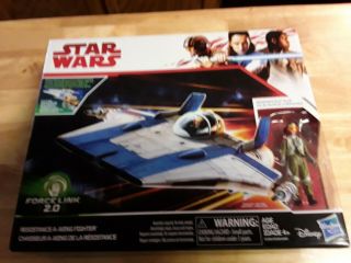 Disney Star Wars Force Link 2.  0 " Resistance A - Wing Fighter " By Hasbro (nib)