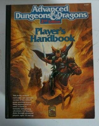 Advanced Dungeons & Dragons Players Handbook 2nd Edition 2101 Hc Ad&d Cook