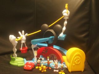 Disney Mickey Mouse Clubhouse Zip,  Slide & Zoom Playset W/ Car & Figures