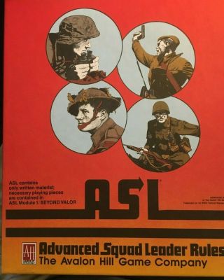 Asl: Advanced Squad Leader Rules1st Edition (avalon Hill)
