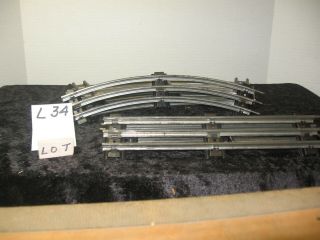 L34 LIONEL 67 O GAUGE TRACK 41 CURVE & 26 STRAIGHT AND WITH PINS. 2