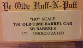 Ho Scale T/r Old Time Barrel Car W/barells Kit 371