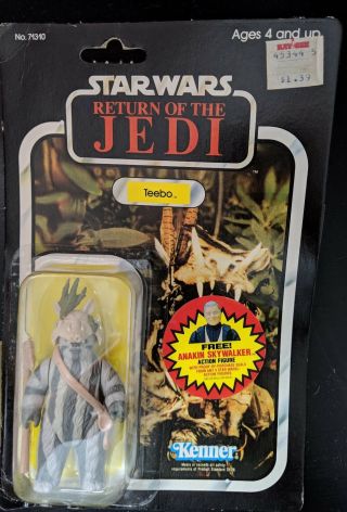 Vintage Star Wars Ewok Teebo Return Jedi Rotj Moc 79 Bk With Anakin Offer Kenner