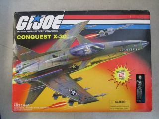 Mib 1998 Kenner G.  I.  Joe Conquest X - 30 Sonic Jet Toy W/ Ace Pilot Figure