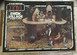 Vintage Star Wars Vi Rotj Ewok Village Playset W /box 1983