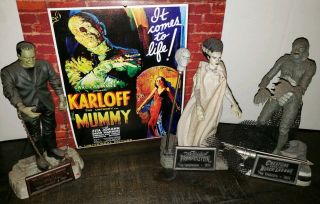 3 Sideshow Monsters Creature From Black Lagoon Bride Of Frankenstein Silver Ed