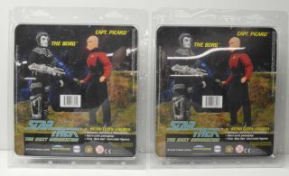 Picard and Borg Star Trek Diamond Select Mego 8 