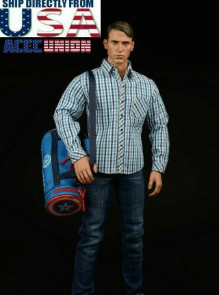 1/6 Captain America Shirt Jeans Bag Clothing Set For 12 " Hot Toys Male Figure