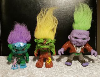 1993 Rare Galoob / Hasbro Monster Trolls.  Swamp Thing,  Creature Lagoon,  Franken.