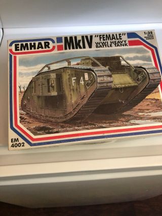 Emhar Mkiv " Female " Wwi Heavy Battle Tank 1/35 Kit Em4002