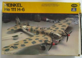 Testors / Italeri 1/72nd Scale Heinkel He 111 H - 6 Kit No.  866 In Open Box