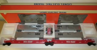 Lionel O Scale Norfolk & Western Maxi - Stack Flat Car 6 - 16360 (blt 93)