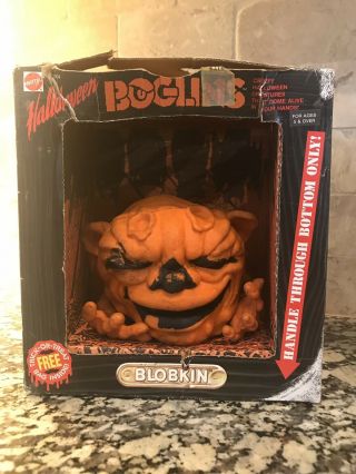 Vintage Mattel Boglins Blobkin Halloween Jack - O - Lantern Glow Puppet W/ Box