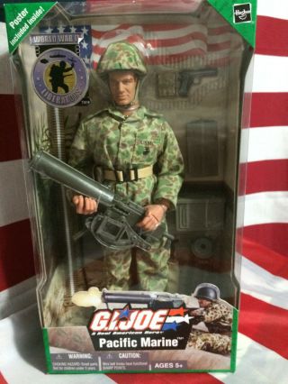 G.  I.  Joe By Hasbro 2003 " Pacific Marine " From World War Ii Liberators.